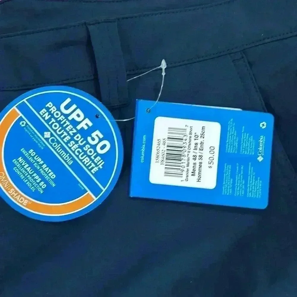 NWT Columbia PFG Omni-shade shorts Men’s size 48. Navy UPF 50 sun protection